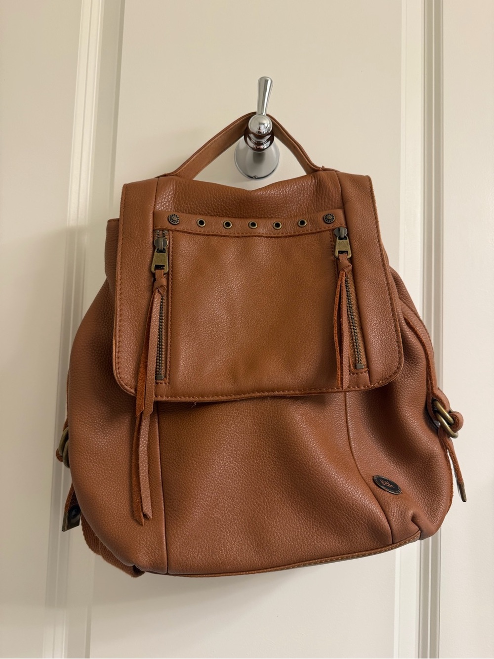 The Sak Caramel Brown Leather Backpack